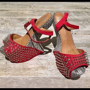 One of a kind leather reverse heels